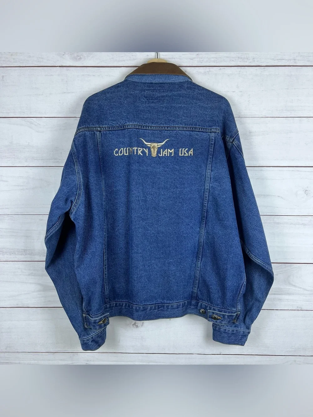 Vintage 2000 Country Jam USA Denim Jacket Mens XL Embroidered Western Music